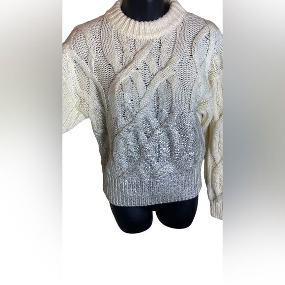 Pinko etiope cable knit wool blend sweater thick chunky fisherman small new - Picture 5 of 11